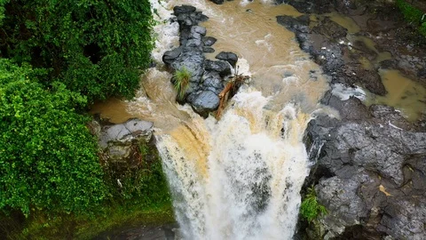 Waterfall Tegenungan ,surrounded by rainforest. Stock Footage 128447620