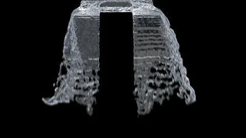 Waterfall texture loop 4K with, isolated on black Stock Footage 121805156