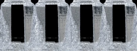 Waterfall texture loop 4K with, isolated on black Stock Footage 121807050