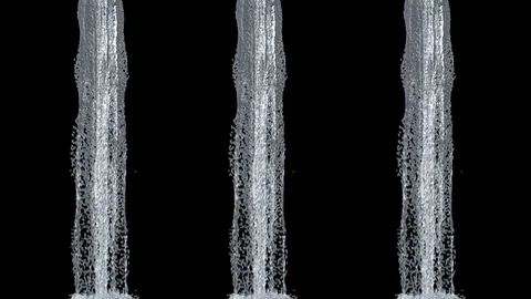 Waterfall texture loop 4K with, isolated on black with alpha. Stock Footage 125343749
