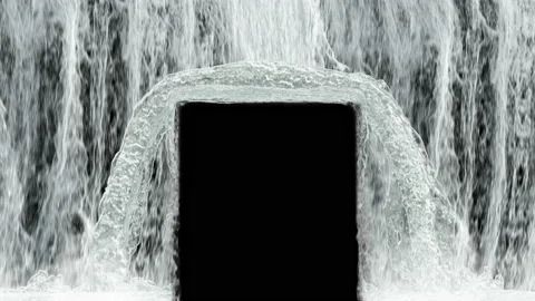Waterfall texture loop isolated on black background. 4K for mapping 3d illustrat Stock Footage 153418111