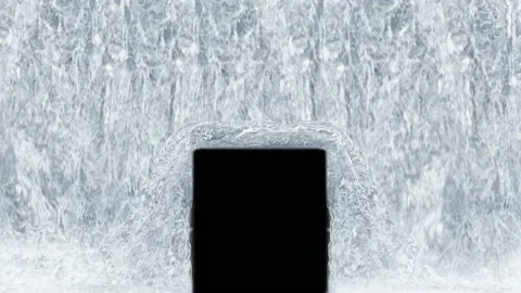 Waterfall texture loop isolated on black background. 4K for mapping 3d illustrat Stock Footage 153765214