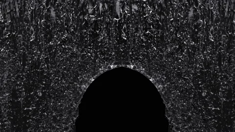 Waterfall texture loop isolated on black background. 4K for mapping 3d illustrat Stock-Footage 156120957