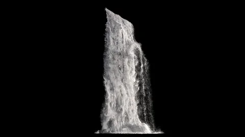 Waterfall texture seamless loop, 4k, isolated on black with alpha Stock Footage