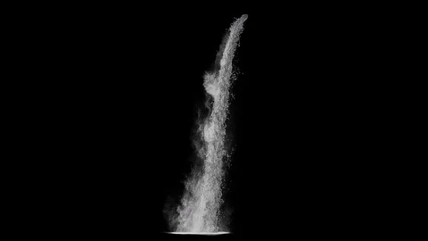 Waterfall texture seamless loop, 4k, isolated on black with alpha, foam and mist Stock Footage 102834416