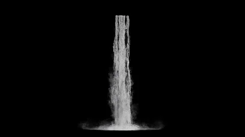 Waterfall texture seamless loop, 4k, isolated on black with alpha, foam and mist Stock Footage