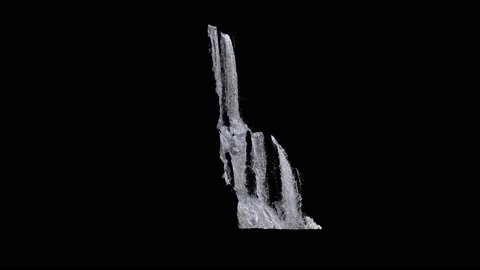 Waterfall texture seamless loop, 4k, isolated on black with alpha Stock Footage 172031571