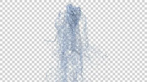 Waterfall texture seamless loop, 4k, isolated on black. 3D Illustration. Stock Illustration