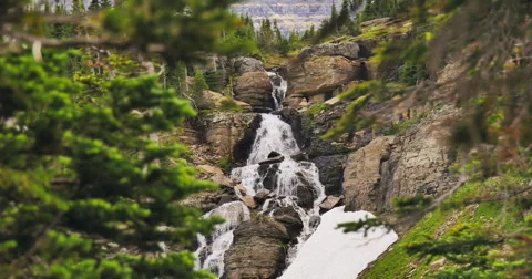 Waterfall Through the Trees. Stock Footage 44234653