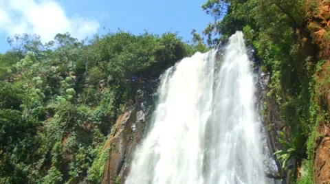 Waterfall tight shot looking up Stock Footage 55163150