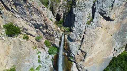 Waterfall from Top to Down Stock Footage 247958112