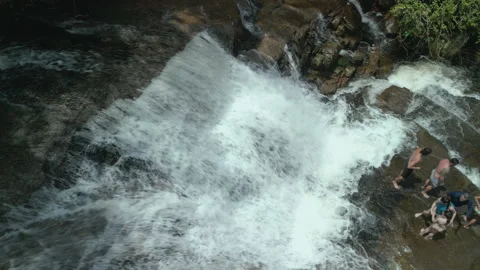 Waterfall, Top Down View, Paraty Brazil, 4k Stock Footage 239558591