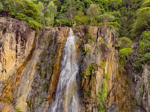 Waterfall at the top of the hill. Photos