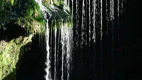 Waterfall traunfall near roitham Stockbeeldmateriaal 143478680