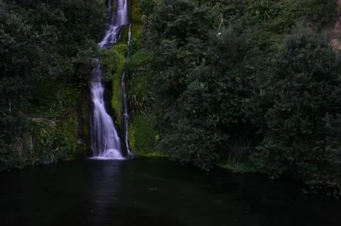Waterfall, Trees &amp; Pond Stock Photos