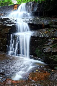 Waterfall in tropical forest Stock Photos