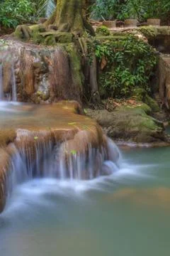 Waterfall in the tropical forest Stock Photos
