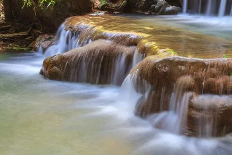 Waterfall in the tropical forest Stock Photos