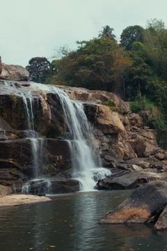 Waterfall in tropical forest Stock Photos