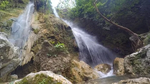 Waterfall In Tropical Jungle Forest Stock Footage 81939739