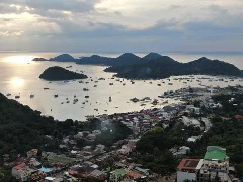 Waterfall on tropical mountain, Java, Indonesia. Stock Photos