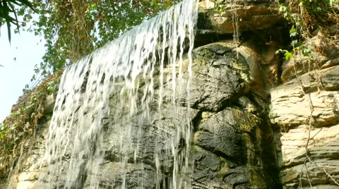 Waterfall in Tropical Rainforest Stock Footage 62809930