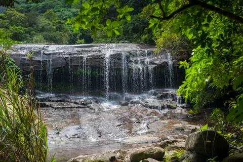 Waterfall in tropical rainforest Stock Photos