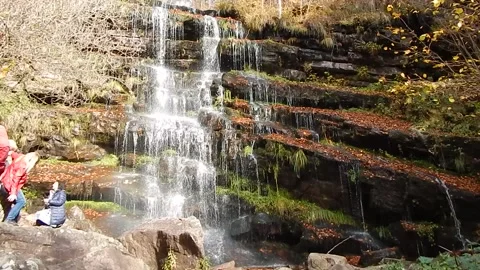Waterfall Tupavica in the fall Stock Footage 134950481