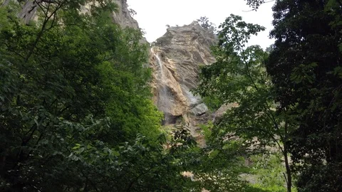 Waterfall Ucan Suv . View From The Forest . Crimea Russia Stock Footage 87094489
