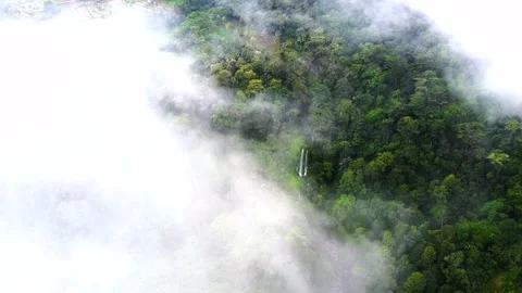 Waterfall under clouds  Stock Footage 145250113