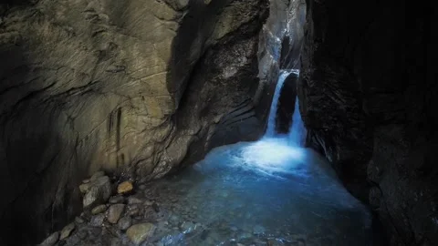 Waterfall under mountain view Video stock 273698593