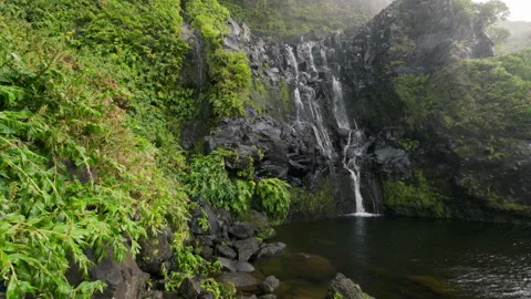 A Waterfall under the rainfall Stock Footage 134501251