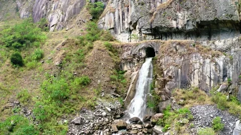 Waterfall at the Urubamba river near Machu Picchu in Peru Stock Footage 171918013
