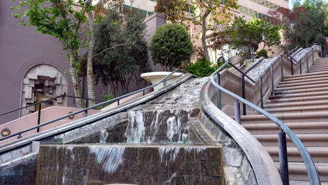 Waterfall at the US Bank Tower Stock Footage 295194211