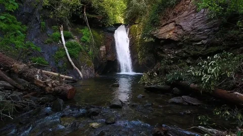 Waterfall In Valley Stock Footage 77516546