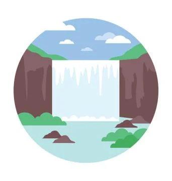 Waterfall Vector Icon Stock Illustration