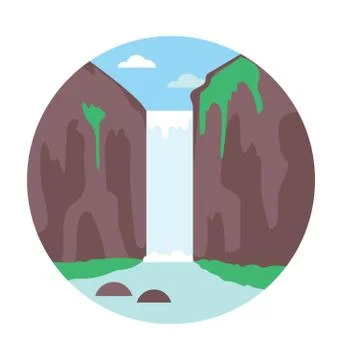 Waterfall Vector Icon Stock Illustration