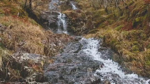 Waterfall Vertical Pan Stock Footage 122135665