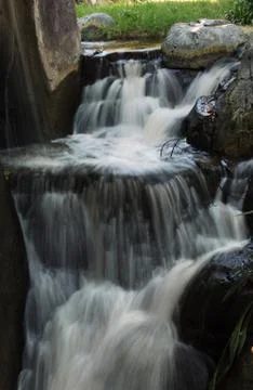Waterfall vertical Fotos Stock