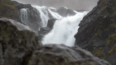 Waterfall  Vidfoss Stock Footage 97014385