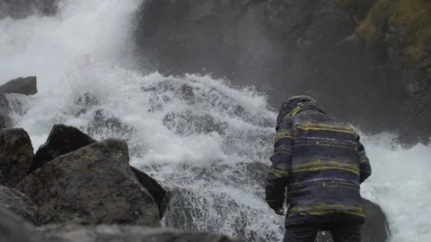 Waterfall  Vidfoss Stock Footage 97018262