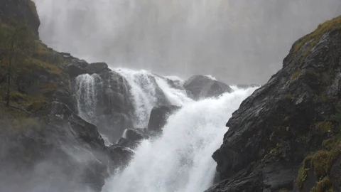 Waterfall  Vidfoss Stock Footage 97019456