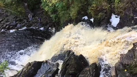 Waterfall. View from above. Stock Footage 97823110