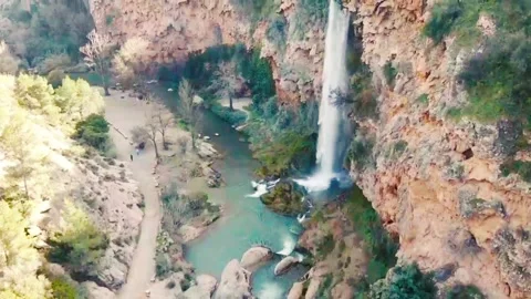 Waterfall view from the air Stock Footage 159854126