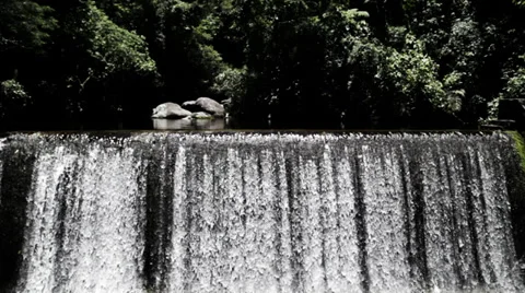 Waterfall view Stock Footage 34151629