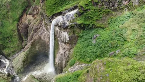Waterfall view in rinjani mountain Stock Footage 207946377