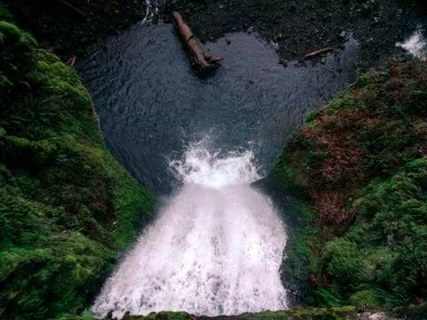 Waterfall view from top down. Stock-Fotos