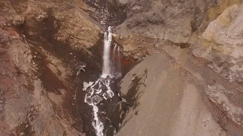 Waterfall in Volcano. Mountain Creek Stock Footage 72653146