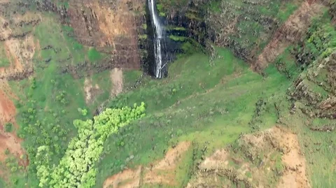 Waterfall Waimea Canyon Stock-Footage 75199549