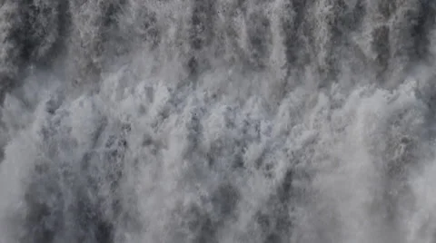 Waterfall: wall of water falling in slow motion 動画素材 34396405